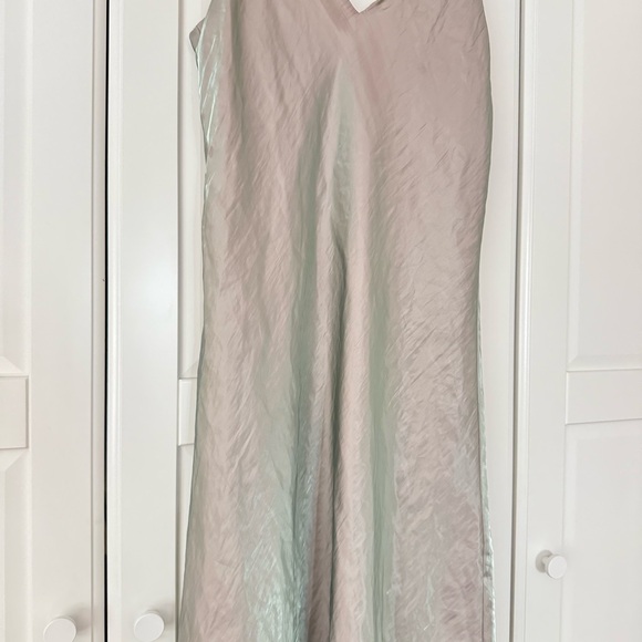 Vince Light Green Satin Midi Dress - Picture 5 of 9